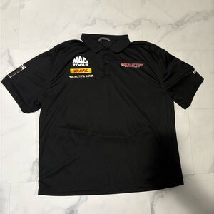 Black Branded Polo Shirt with Logo Detail